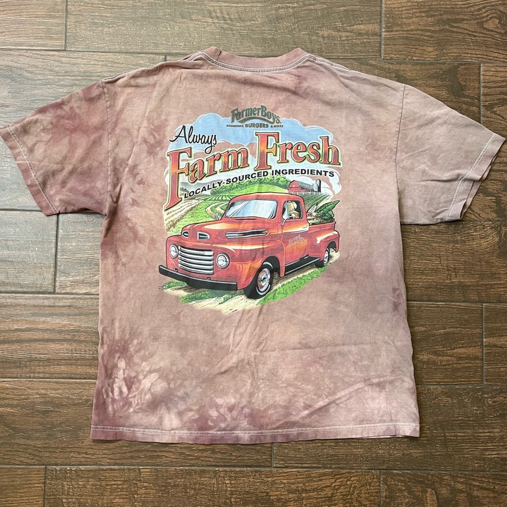 Farmer Boys tie dye distressed t shirt